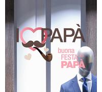 kina UVFP0010 Vetrofania per la Festa del papà su PVC Trasparente - Misure 50x30 cm - Decorazioni adesive per vetrine di Negozi