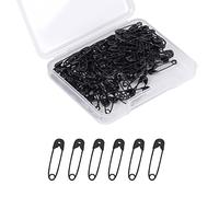 KINBOM 120 Pezzi 19 mm Spille da Balia, Mini Spille da Balia Spille da Balia in Metallo per Cucito Artistico e Creazione di Gioielli (Nero)