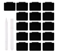 KINBOM 16 Pezzi Portaetichette di Stoccaggio, Etichette per Cestini con Clip per Contenitori di Stoccaggio Porta Etichette per Lavagna con 2 Pennarelli per Cestino Dispensa Scatola Organizzativa