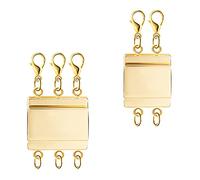 KINBOM 2 Pezzi Chiusura Multifilo Collane, Separatore di Collana Magnetico per Stratificazione Connettore Multifilo per Gioielli per Braccialetti per Collana a Strati Creazione di Gioielli (Oro)