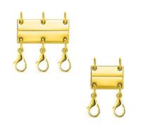 KINBOM 2 pezzi Fermaglio per Collana, Chiusura Magnetica Collane Chiusura Multifilo Collane Fermaglio a Fili Multipli Necklace Clasp per Stratificazione Gioielli Artigianali (3 Fili e 2 Fili, Oro)