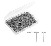 KINBOM 500 Pezzi Spille per Parrucca, 26mm T-Spilli per Gioielli, Spilli da Sarta Lunghi Metallo Spille da Cucito per Gioielli da Cucire per Parrucca Foto Appesa (Argento)