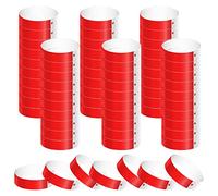 KINBOM 600 Pezzi Braccialetti Rossi Eventi, Braccialetti di Carta Impermeabili Braccialetti per Eventi Braccialetti da Polso per Feste Braccialetti per Eventi Fiere Festival (Rosso)