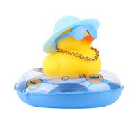 KINBOM Ornamenti Auto Anatra, Anatra di Gomma per Auto Piccola Anatra Gialla Anatra da Cruscotto per Ufficio Camera da Letto Giocattolo da Bagno per Bambini (Anello da Bagno Trasparente Blu)