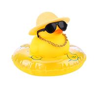 KINBOM Ornamenti Auto Anatra, Anatra di Gomma per Auto Piccola Anatra Gialla Anatra da Cruscotto per Ufficio Camera da Letto Giocattolo da Bagno per Bambini (Anello da Bagno Giallo Trasparente)
