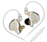 KINBOOFI KZ ZS10 Pro IEM - Cuffie in-ear monitor 4BA 1DD KZ, multi driver IEM, KZ, monitor sul palco per cantante chitarrista batteria (oro, con microfono)