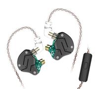 KINBOOFI KZ ZSN - Auricolari con monitor per cuffie con 1BA e 1DD, KZ ad alta fedeltà con cavo a 2 pin da 0,75 mm, 1 cuffia dinamica e 1 driver per armatura bilanciata KZ (con microfono, ciano)