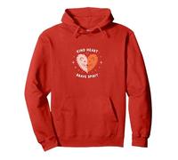 Kind Heart Brave Spirit Lion Inspirational, Scuola Materna Felpa con Cappuccio, Unisex per Adulti, Rosso, S