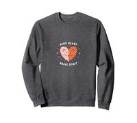 Kind Heart Brave Spirit Lion Inspirational, Scuola Materna Felpa, Unisex per Adulti, Grigio Scuro, S