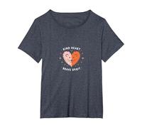 Kind Heart Brave Spirit Lion Inspirational, Scuola Materna Maglietta, Donna Plus-Size, Pervinca, 1X