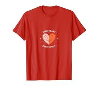 Kind Heart Brave Spirit Lion Inspirational, Scuola Materna Maglietta, Uomo, Rosso, S
