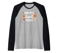 Kind of Sweet Potato Rude Potato Couples Funny Thanksgiving Maglia con Maniche Raglan