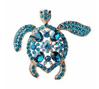 Kind Schmuck Elegante Schildkrötenbrosche mit Diamanten Schildkrötenbrosche mit Diamanten Türkische Brosche (azzurro, taglia unica)