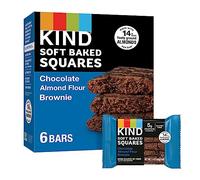 KIND Soft Baked Squares, brownies al cioccolato e farina di mandorle, snack sani, buona fonte di fibre, senza glutine, 5 g di proteine, confezione da 6