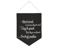 Kind Words Can Be Short And Easy to Speak, But Their Echoes Are Truly Endless Canvas Banner 25,4 x 30,5 cm Bandiera motivazionale da appendere alla parete in tela gagliardetto decorazione da parete