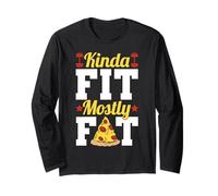 Kinda Fit Mostly Fat Funny Gym Design Maglia a Manica
