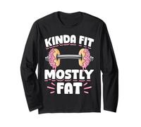 Kinda Fit Mostly Fat Funny Gym Design Maglia a Manica