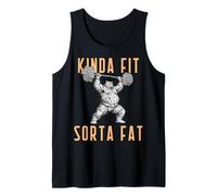 Kinda Fit Sorta Fat, Divertente Orsetto da Ginnastica per Sollevamento Pesi Canotta