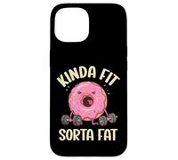 Kinda Fit Sorta Fat Donut, divertente allenamento di sollevamento pesi in palestra Custodia per iPhone 15