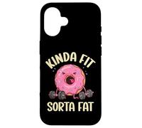 Kinda Fit Sorta Fat Donut, divertente allenamento di sollevamento pesi in palestra Custodia per iPhone 16
