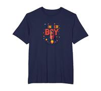 Kinder Boy Adventure Inizia Il Viaggio con i Razzi cosmici Maglietta, Uomo Taglie Grandi, Navy, 3X Tall
