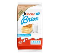 Kinder Brioss - 10 Merendine di Pan di Spagna, Lievitate Naturalmente, con Farcitura al Latte 100% Italiano, Ottime a Colazione e Merenda, Confezione da 270 Grammi