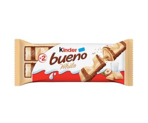 Kinder, Bueno White, snack al cioccolato bianco, due pezzi, confezione da 30