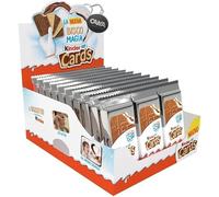 Kinder Cards Biscotti a Cialda con Ripieno Cremoso al Latte e Cacao - Box 30x25,6g con Portachiavi CAIYA®