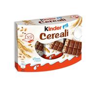 Kinder Cereali, 9 Tavolette di Cioccolato Puro Cacao, Snack Dolce Ripieno al Latte e 5 Cereali Soffiati e Tostati, 211.5 gr