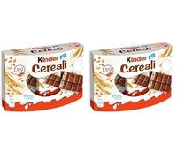 Kinder Cereali, 9 Tavolette di Cioccolato Puro Cacao, Snack Dolce Ripieno al Latte e 5 Cereali Soffiati e Tostati, 211.5 gr (Confezione da 2)