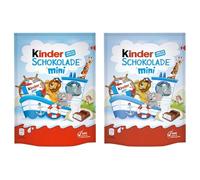 Kinder Cioccolato Mini - 20 Mini Barrette Ripiene al Latte e Ricoperte di Finissimo Cioccolato Puro Cacao, Senza Glutine, 120 Gr (Confezione da 2)