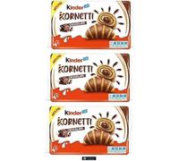 Kinder Cornetti Cioccolato, Confezione da 3 Pacchi, 252 g, 6 Cornetti per Pacco,+ key smarter italy shop service