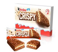 Kinder Crispy, 5 Wafer Croccanti Ricoperti di Cioccolato al Latte con Granella di Biscotto e Doppio Ripieno al Latte Kinder e Cacao, Senza Coloranti e Conservanti, Confezione da 170g