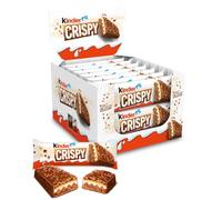 Kinder Crispy, Confezione da 14 Barrette da 34g, Snack al Cioccolato e Cereali