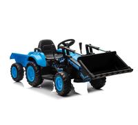 Kinder Elettroauto Trattore LEAN TOYS RC Telecomando LED Blu Con Benna