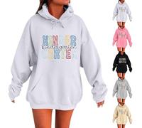 Kinder Garten Ritorno a Scuola Vestiti per Ragazze Adolescenti Donne Plus Size Insegnante Felpe Felpe Primo Giorno di Scuola Abiti Manica Lunga Pullover Studente Top, bianco, XXXL
