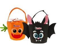 Kinder Halloween Doppia Borsetta Sacchetto Happy Snack ARANCIO + NERA con Kinder Bueno, Cioccolato, Maxi, Cereali e Confettini 218g (EDIZIONE 2025)