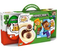 Kinder Joy - Set di 3 Uova con Sorpresa, Due Croccanti Waferini Dentro a un Doppio Strato di Crema al Latte e Crema al Cacao, un Gioco Unico Minecraft, Snack Dolce per Merenda, 60 g