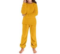 Kinder Jungen Mädchen Fleece Schlafanzug Zweiteiler Kuschelig Langarm Pullover + Pigiama Warme Winter Nachtwäsche Flauschiger Pigiama Set Plüsch 2 Teiliges Hausanzug Kleinkind Pjs 2-14 Jahre