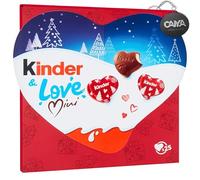 Kinder Love Mini Christmas Edition, Confezione con 25 Cuori di Cioccolato Finissimo al Latte con Ripieno al Latte 107g con Portachiavi CAIYA®