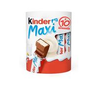 Kinder Maxi, 10 Barrette Ripiene al Latte, Ricoperte di Finissimo Cioccolato Puro Cacao, Senza Glutine, Confezione da 210 gr