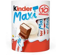 Kinder Maxi, 10 Barrette Ripiene al Latte, Ricoperte di Finissimo Cioccolato Puro Cacao, Senza Glutine, Confezione da 210 gr