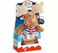 Kinder Maxi Mix Peluche Renna Natalizia con Kinder Cererali, Schokobons, Bueno e Kinder Maxi 133g con Portachiavi CAIYA®