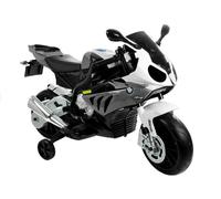 Kinder Motorrad Elettrico 12V 2x45W EVA LED BMW Argento Triciclo
