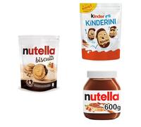 Kinder & Nutella, Mix Colazione con Kinderini 250 Grammi, Nutella Biscuits 304 Grammi e Nutella Crema Spalmabile 600 Grammi