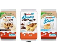 Kinder Pan e Cioc e Brioss, Assortimento di Merendine al Latte e Cioccolato, Confezione da 3, 290g,+ key smarter italy shop service