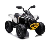 Kinder Quad Elettrico Auto 12V 4x45W Bluetooth Bianco Miniquad 4x4