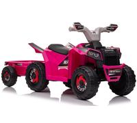 Kinder Quad Elettroauto 6V Con Rimorchio ATV Bluetooth Rosa Mini Quad