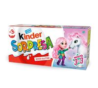 Kinder Sorpresa Lei - Set di 3 Uova di Cioccolato al Latte con Sorpresa, Ogni Uovo Contiene un Gioco Unico, Senza Glutine, Snack Dolce Ideale per Merenda, Confezione da 60 gr, Modelli Assortiti