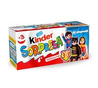 Kinder Sorpresa - Set di 3 Uova di Cioccolato al Latte con Sorpresa, Ogni Uovo Contiene un Gioco Unico, Senza Glutine, Snack Dolce Ideale per Merenda, Confezione da 60 gr